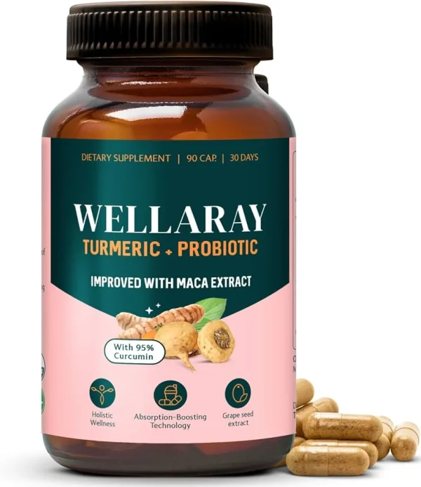 Wellaray Probiotika – 68,2 Milliarden KBE, Kurkuma, Maca & Traubensilberkerze